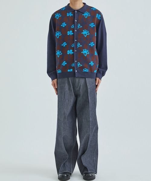 TTT MSW（ティー）の「【TTTMSW/ティー】Flower camo knit polo