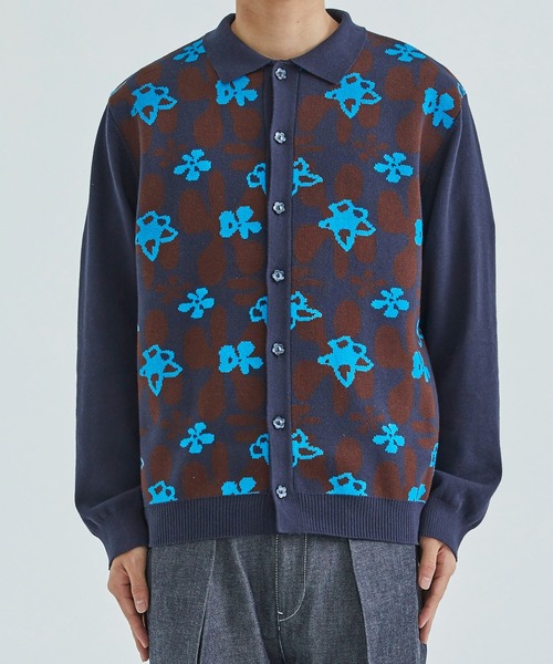 TTT MSW（ティー）の「【TTTMSW/ティー】Flower camo knit polo