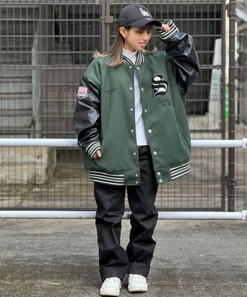 STARTER（スターター）の「JE-STARTER.メルトン中綿袖PUレザー