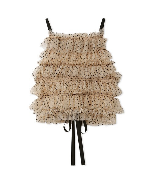 LILY BROWN（リリーブラウン）の「チュールラッフルフリルトップス