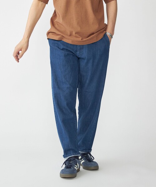 WEB限定】SHIPS: ライト セルビッチ デニム イージー スラックス