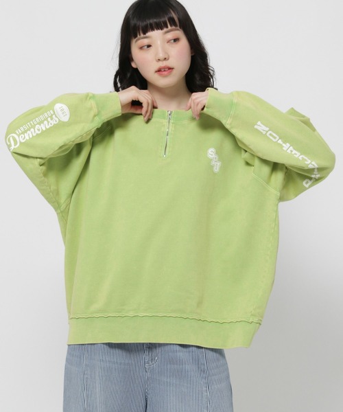 スリーブロゴハーフZIPプルオーバー（スウェット）｜niko and