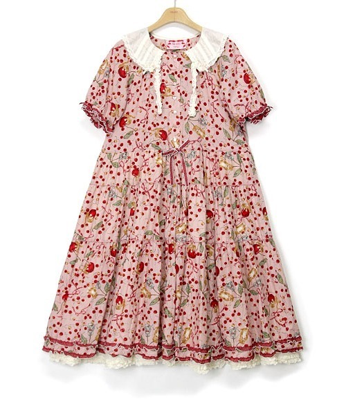 PINK HOUSE（ピンクハウス）の「キャットチェリードロップ柄ミディ