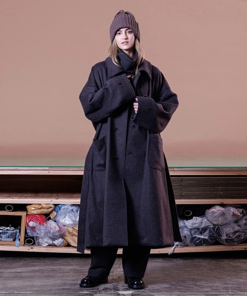 VOAAOV】SUPER 100 WOOL BEABER Soutien Collar Long Coat（その他
