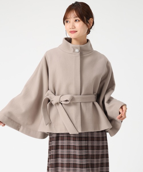 セール】2025秋冬新作 ブローチ付きポンチョコート（ポンチョ）｜MISCH