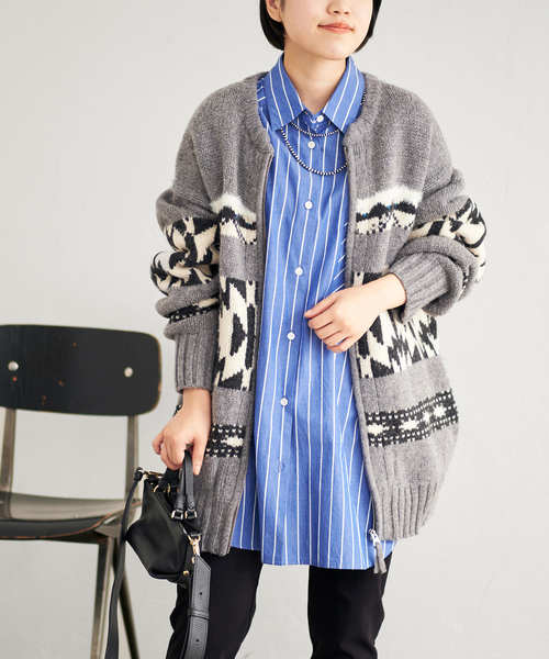 FRAMeWORK（フレームワーク）の「≪追加≫ジャガードZIPカーディガン