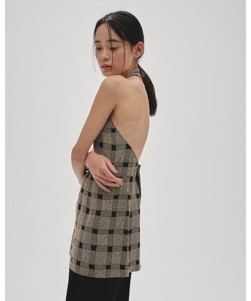TODAYFUL（トゥデイフル）の「Halterneck Checkjacquard Tops（タンク