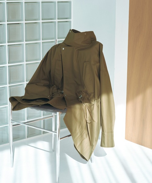 WEB限定】・【サステナブル】スタンドカラーハーフモッズコート