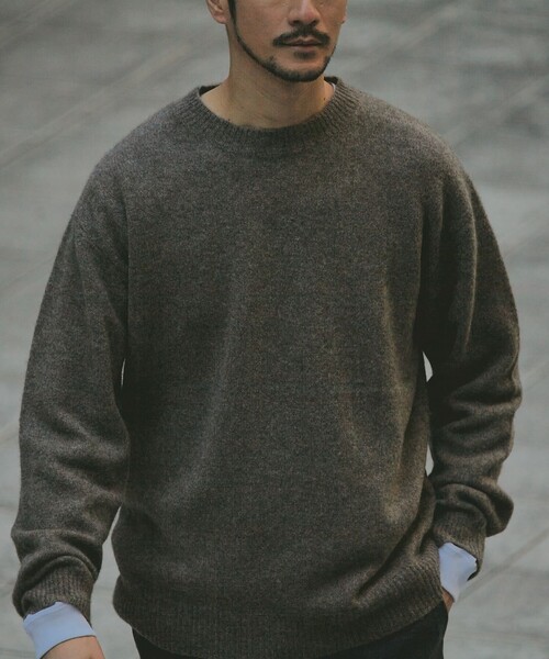 セール】SHIPS: ヤク ウール 5ゲージ クルーネック ニット（ニット