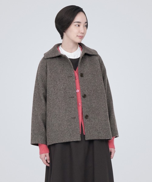 無印良品（ムジルシリョウヒン）の「再生ウール混ショートコート（モカ