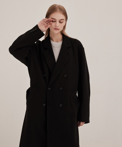 セール】テックメルトンオーバーロングサイドジップダブルチェスター