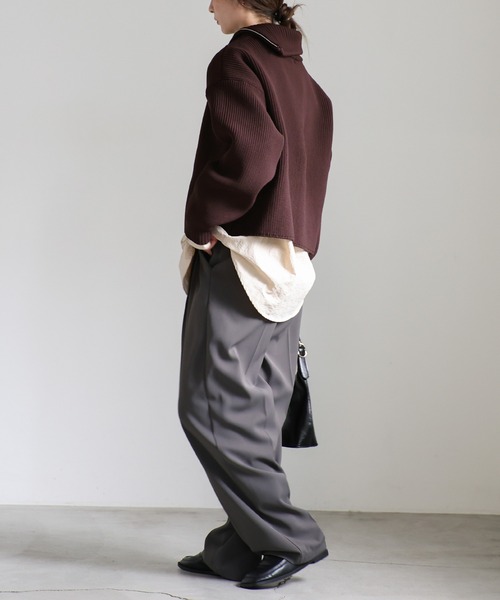 セール】アシメジップニットトップス（ニット/セーター）｜select MOCA