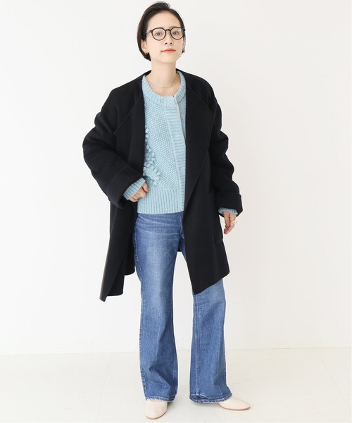 Spick & Span（スピックアンドスパン）の「ウールノーカラーミドル丈