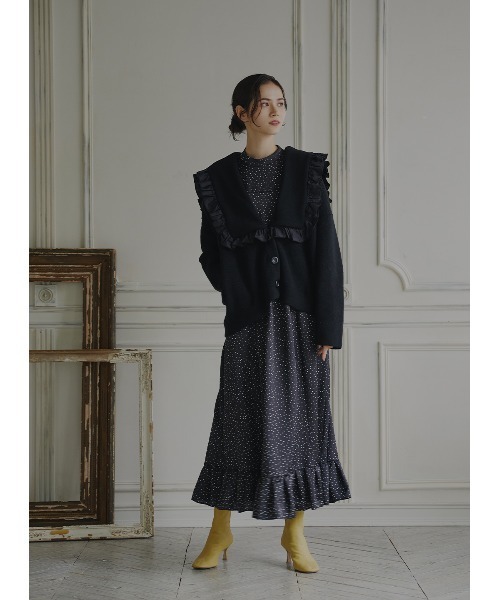 COEL（コエル）の「ビッグカラーフリルカーディガン（カーディガン