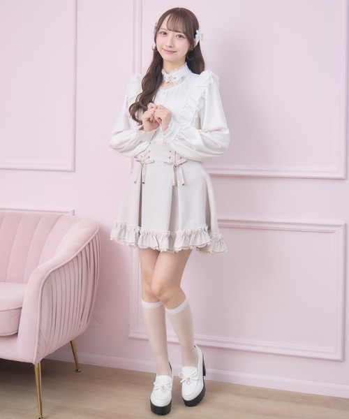 revival】ハートバックルラッフルフリルブラウス（シャツ/ブラウス