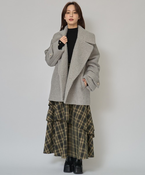 ボアダブルミドルコート（ステンカラーコート）｜REDYAZEL