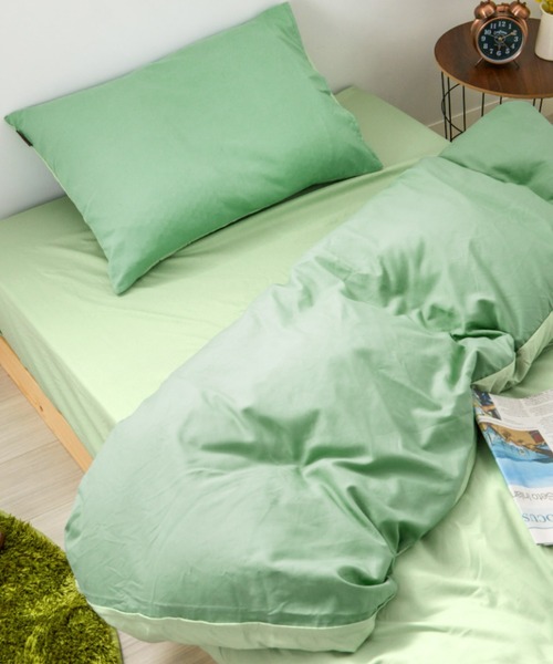 バイカラー カラフル 防ダニ ベッドカバー 掛け布団カバー