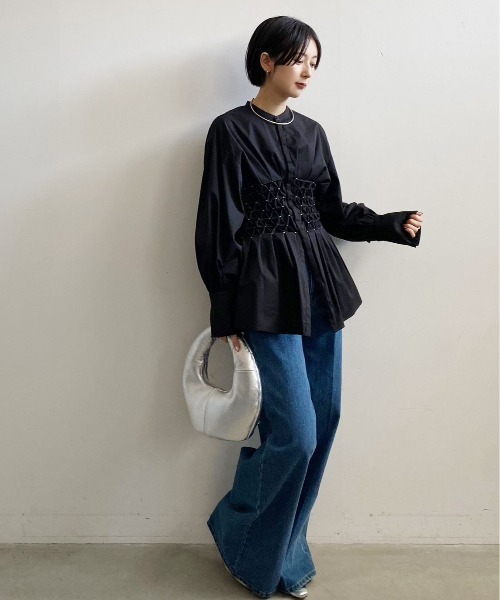 Ameri（アメリ）の「BLOOM SHIRRING SHIRT（シャツ/ブラウス）」 - WEAR