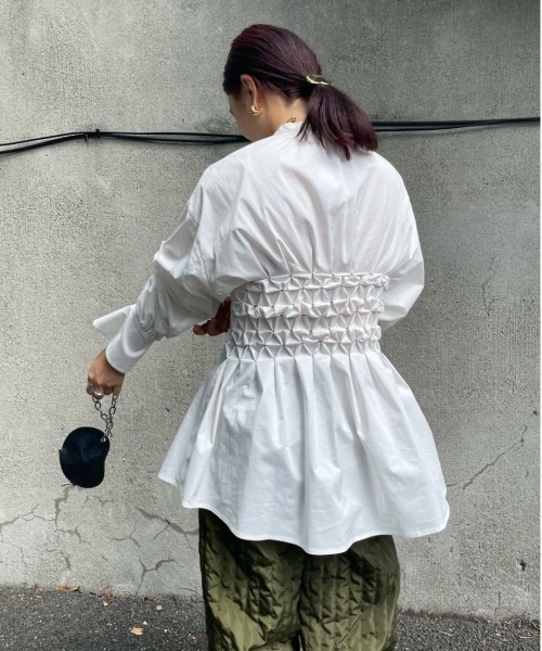 Ameri（アメリ）の「BLOOM SHIRRING SHIRT（シャツ/ブラウス）」 - WEAR