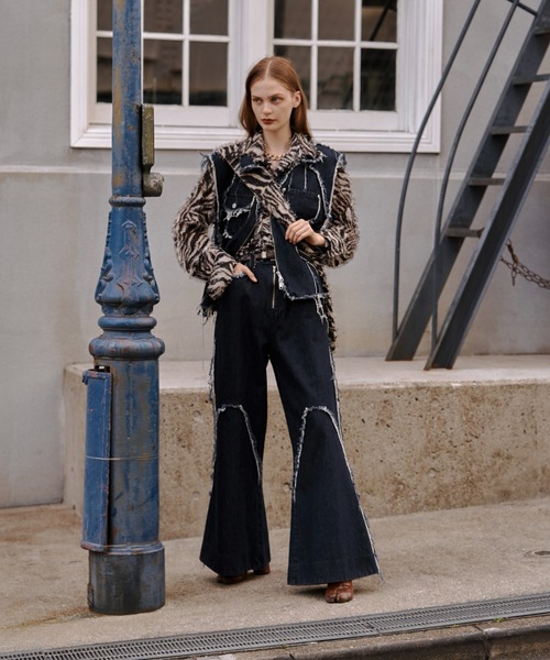 seyto（セイト）の「Animal jacquard fringe shirt / アニマル