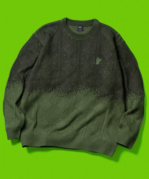 HUF（ハフ）の「1984 GRADIENT SWEATER / HUF 刺繍ロゴ ニット