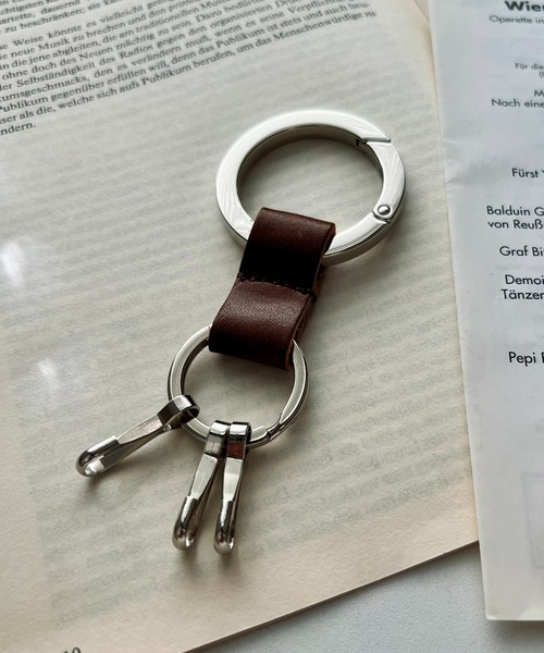 セール】【Hawk Company】本革アンティークキーホルダー カラビナ 車