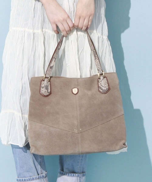 TOPKAPI（トプカピ）の「スエード・パイソン型押しハンドル2wayA4