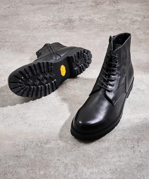 PADRONE パドローネ / SIDE ZIP LACE UP BOOTS (WATER PROOF LEATHER