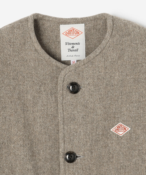 DANTON | ウールライトパイル カラーレスジャケット WOMEN（ノーカラー
