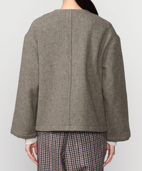 DANTON | ウールライトパイル カラーレスジャケット WOMEN（ノーカラー