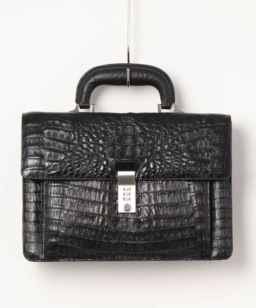 カイマンレザー クロコダイル 鍵付き セカンドバッグ（ハンドバッグ