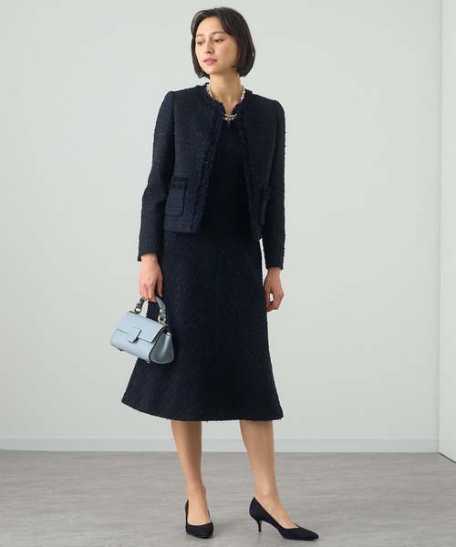 ANAYI（アナイ）の「ミックスツィードノーカラー ジャケット（ノー