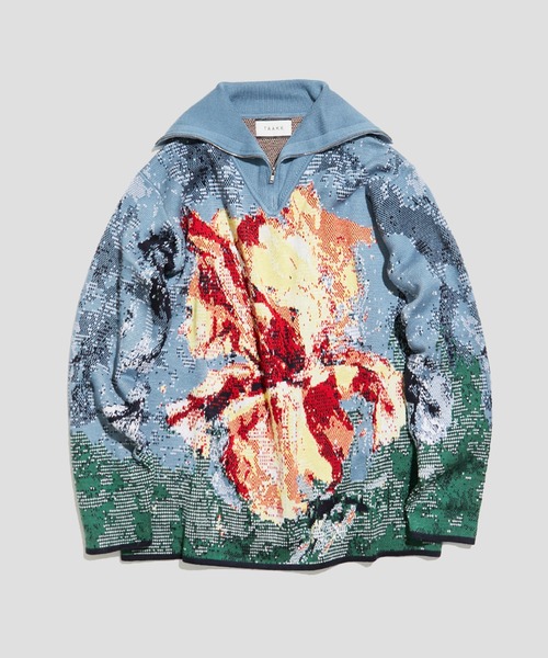 TAAKK/ターク】JQ KNIT ZIP UP/ジャガードニットジップ（ニット