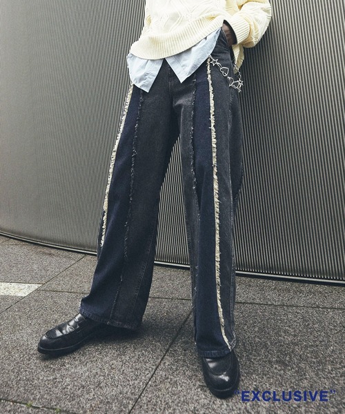 Jieda（ジエダ）の「STUDIOUS別注 SWITCHING OVER DENIM PANTS（BLK