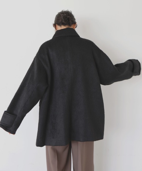 セール】ステンカラーシャギージャケットコート（ステンカラーコート