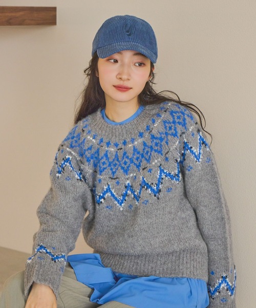 niko and（ニコアンド）の「アンゴラMIXノルディックプルオーバー