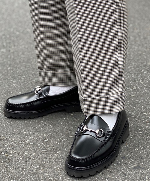 G.H.BASS/BA11530/BLACK ラグソールビットローファー（ローファー