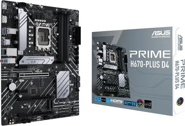 ASUS PRIME H670-PLUS D4 LGA 1700 (Intel 12th & 13th Gen) ATX