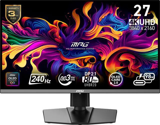 MSI MP273UP 3840 x 2160 モニター本体 MSI、テレワークにも適した27型