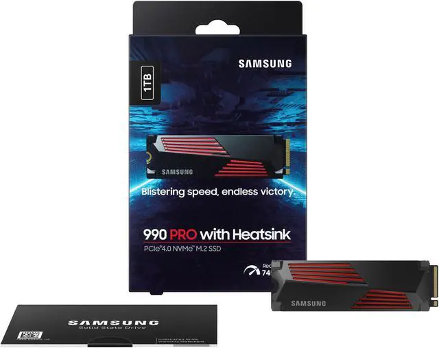 SAMSUNG 990 PRO w/ Heatsink SSD 1TB PCIe 4.0 M.2 Internal Solid
