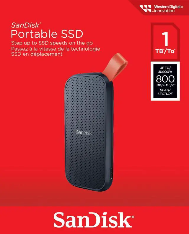 SanDisk Portable SSD 2TB USB 3.2 Gen 2, USB-C SDSSDE30-2T00-G26