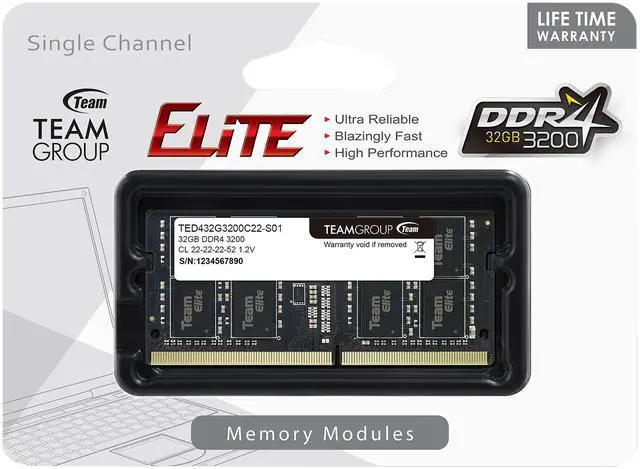 Team Elite 32GB 260-Pin SO-DIMM DDR4 3200 Laptop Memory - Newegg.ca