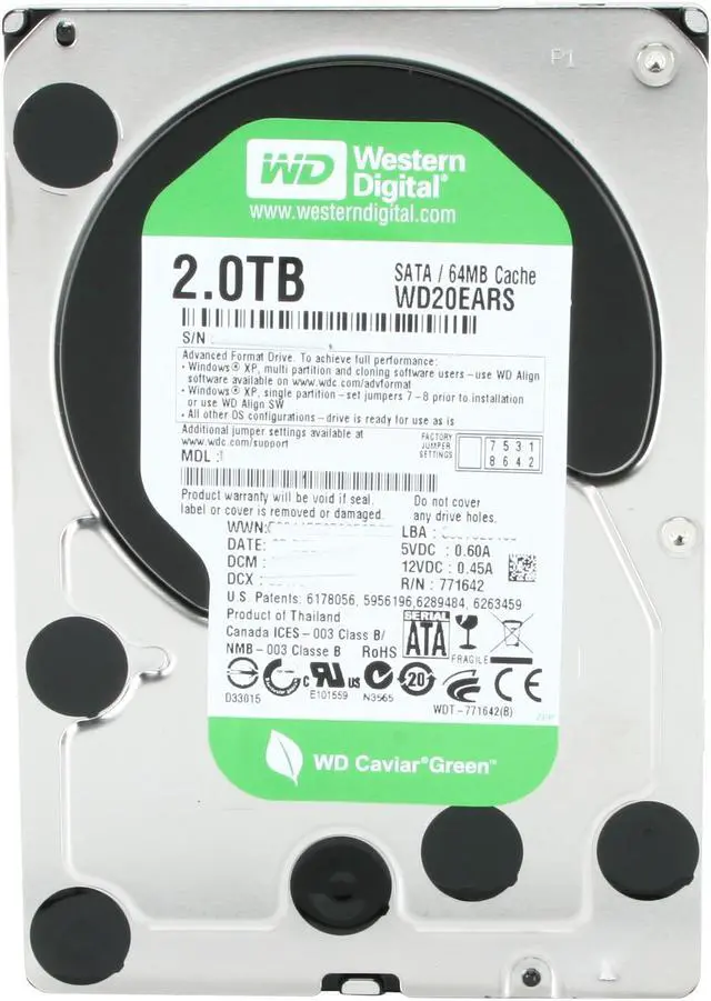 Western Digital WD Green 2TB 5400 RPM 3.5