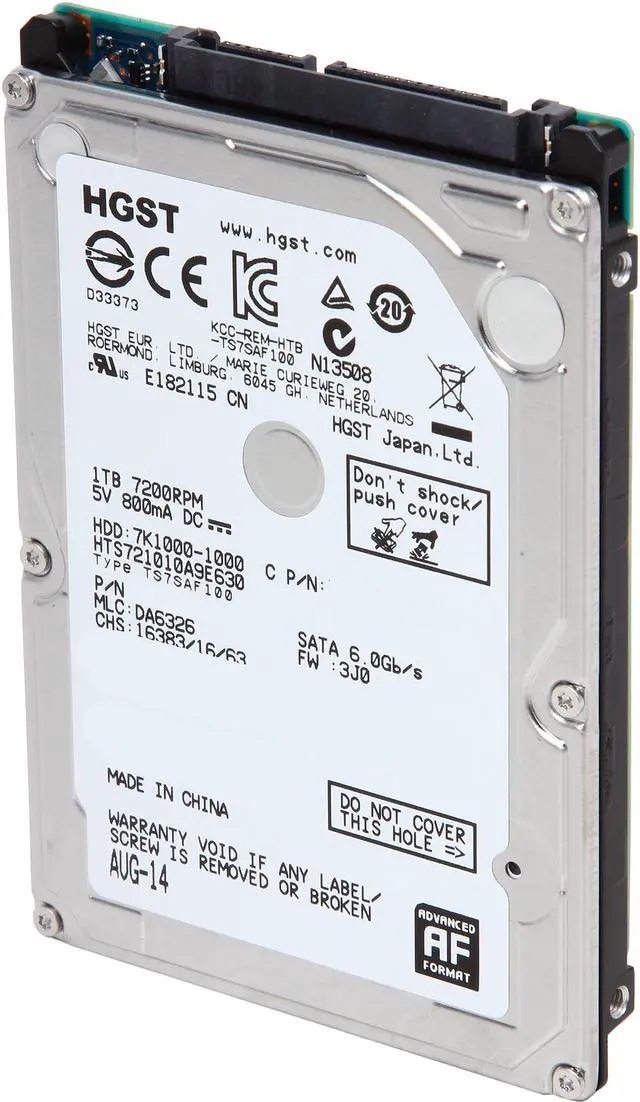 HGST Travelstar 7K1000 HTS721010A9E630 (0J22423) 1TB 7200 RPM 32MB
