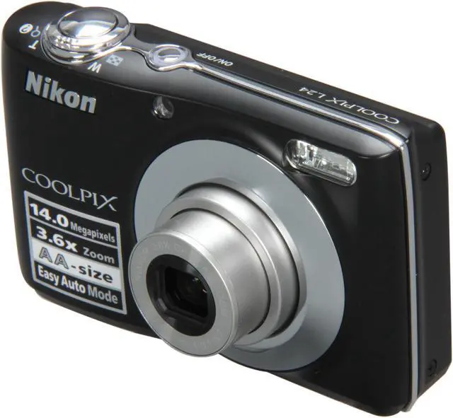 Nikon COOLPIX L24 Black 14.0 MP Digital Camera - Newegg.com