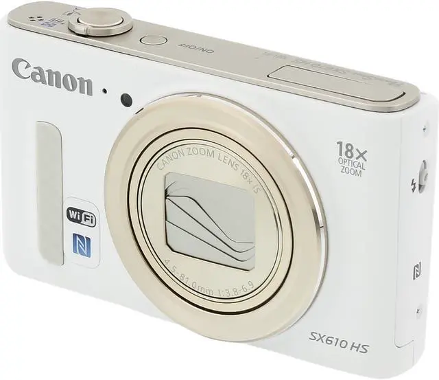 Open Box: Canon PowerShot SX610 HS White 20.2 MP 25mm Wide Angle