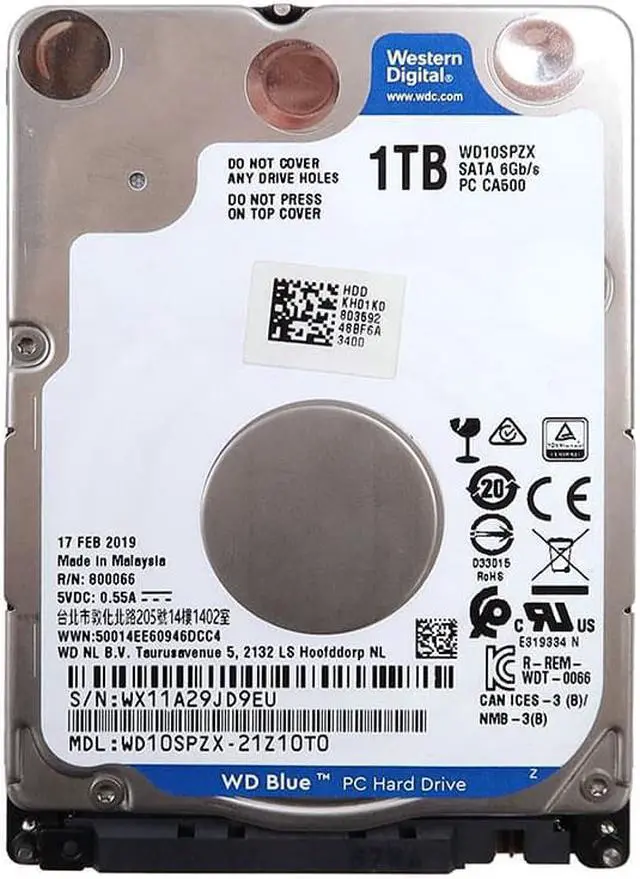 Used - Good: WD10SPZX Western Digital WD Blue 1TB 2.5