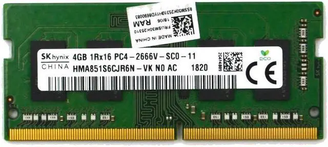 HMA851S6CJR6N SK Hynix 4GB 1RX16 DDR4 Sodimm PC4-21300 2666MHZ