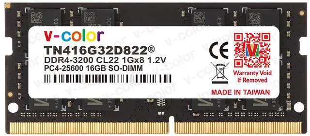 V-COLOR 16GB (1x16GB) 3200MHz DDR4 SO-DIMM for Laptop Notebook