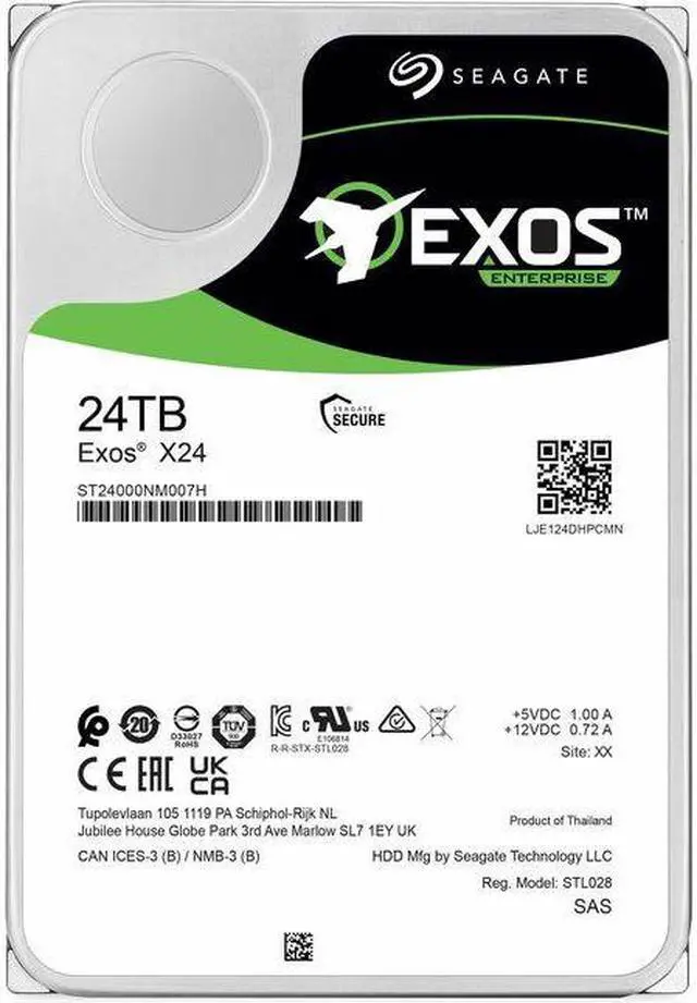 Seagate Exos X24 ST24000NM007H 24 TB Hard Drive - 3.5